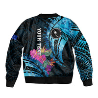 Personalised FSM Chuuk State Bomber Jacket Tropical Flowers Tribal Pattern LT05 - Polynesian Pride