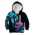 Personalised FSM Chuuk State Kid Hoodie Tropical Flowers Tribal Pattern LT05 Hoodie Blue - Polynesian Pride