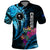 Personalised FSM Chuuk State Polo Shirt Tropical Flowers Tribal Pattern LT05 Blue - Polynesian Pride