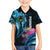 Personalised FSM Pohnpei State Family Matching Off Shoulder Maxi Dress and Hawaiian Shirt Tropical Flowers Tribal Pattern LT05 Son's Shirt Blue - Polynesian Pride