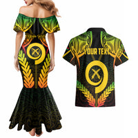 Personalised Vanuatu Father Lini Day Couples Matching Mermaid Dress and Hawaiian Shirt Polynesian Tribal Pattern LT05 - Polynesian Pride