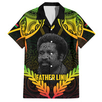 Personalised Vanuatu Father Lini Day Family Matching Off Shoulder Long Sleeve Dress and Hawaiian Shirt Polynesian Tribal Pattern LT05 Dad's Shirt - Short Sleeve Black - Polynesian Pride