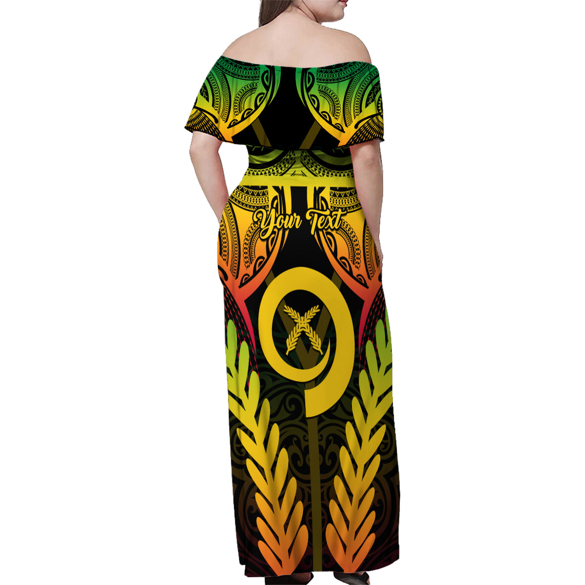 Personalised Vanuatu Father Lini Day Family Matching Off Shoulder Maxi Dress and Hawaiian Shirt Polynesian Tribal Pattern LT05 - Polynesian Pride