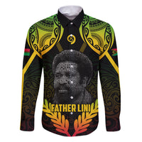 Personalised Vanuatu Father Lini Day Family Matching Puletasi and Hawaiian Shirt Polynesian Tribal Pattern LT05 Dad's Shirt - Long Sleeve Black - Polynesian Pride