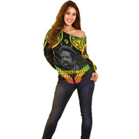 Personalised Vanuatu Father Lini Day Off Shoulder Sweater Polynesian Tribal Pattern LT05 - Polynesian Pride