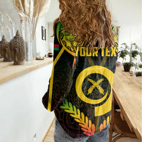 Personalised Vanuatu Father Lini Day Women Casual Shirt Polynesian Tribal Pattern LT05 - Polynesian Pride