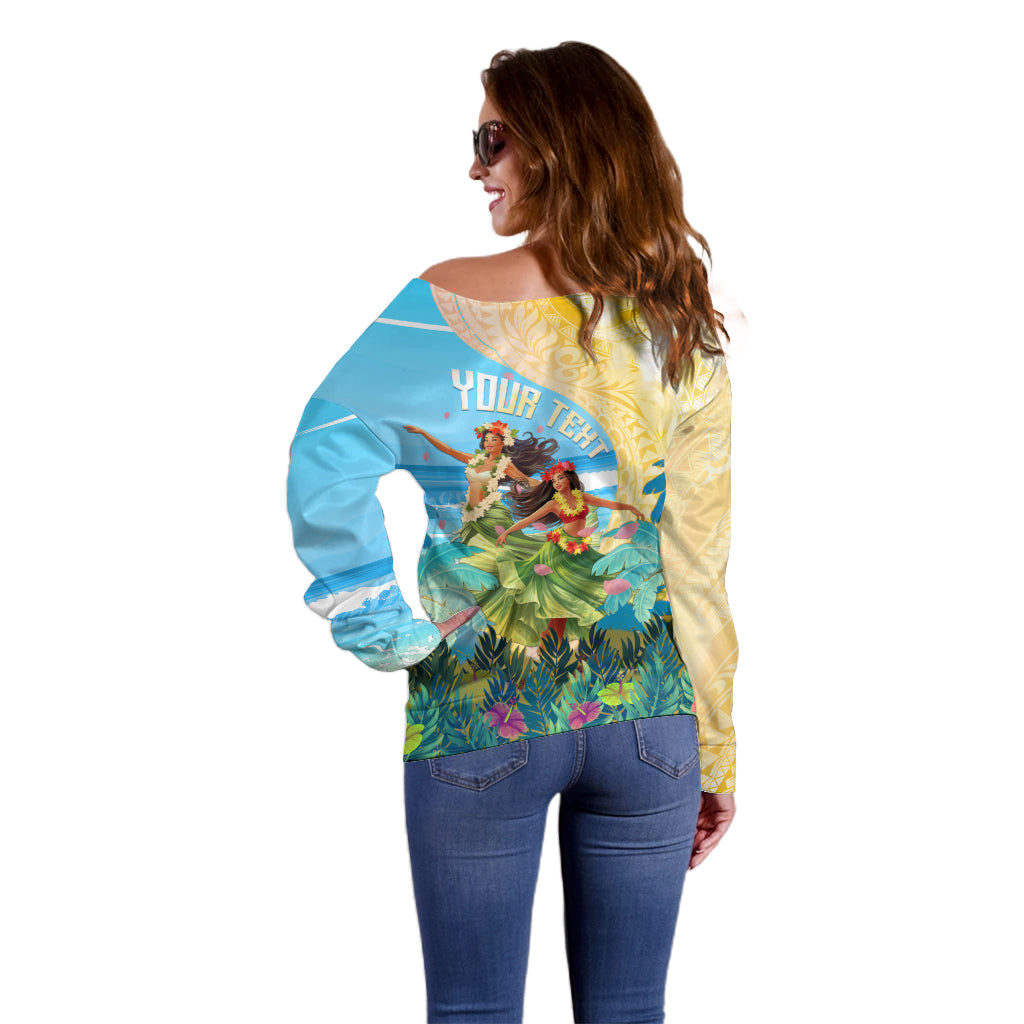 Personalised Hawaii Honolulu Festival Off Shoulder Sweater Hula Girls Tropical Vibe LT05 - Polynesian Pride