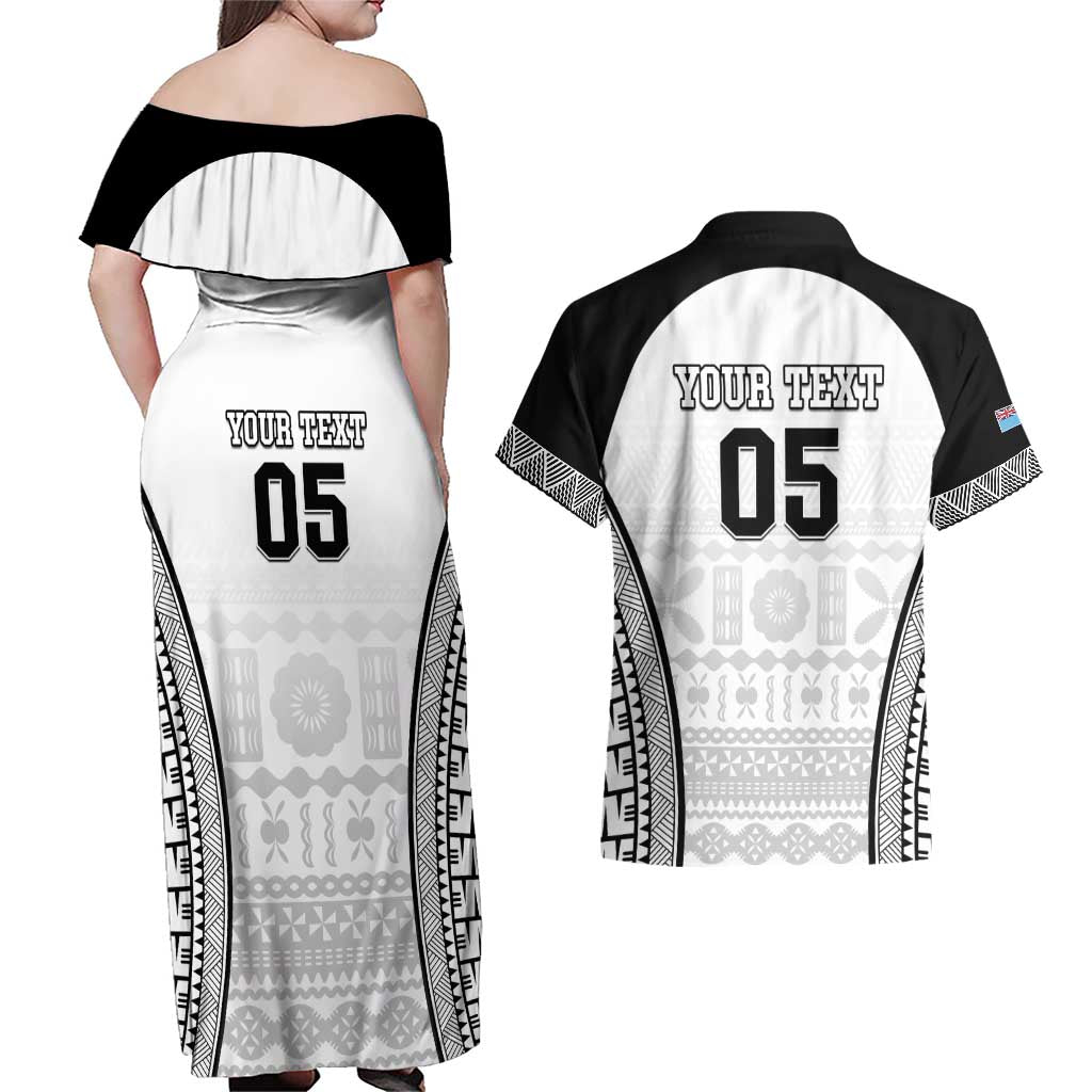 Custom Fiji Tapa Football Couples Matching Off Shoulder Maxi Dress and Hawaiian Shirt Sporty Style LT05 - Polynesian Pride
