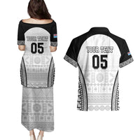 Custom Fiji Tapa Football Couples Matching Puletasi and Hawaiian Shirt Sporty Style LT05 - Polynesian Pride