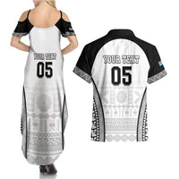 Custom Fiji Tapa Football Couples Matching Summer Maxi Dress and Hawaiian Shirt Sporty Style LT05 - Polynesian Pride