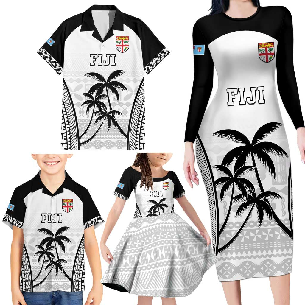 Custom Fiji Tapa Football Family Matching Long Sleeve Bodycon Dress and Hawaiian Shirt Sporty Style LT05 - Polynesian Pride