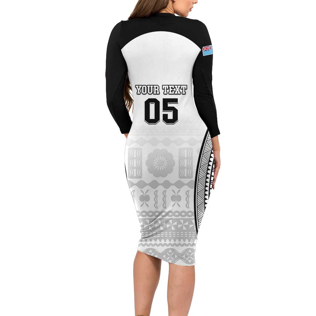 Custom Fiji Tapa Football Family Matching Long Sleeve Bodycon Dress and Hawaiian Shirt Sporty Style LT05 - Polynesian Pride