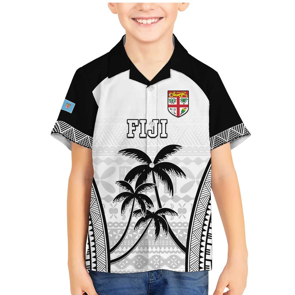 Custom Fiji Tapa Football Family Matching Mermaid Dress and Hawaiian Shirt Sporty Style LT05 Son's Shirt White - Polynesian Pride