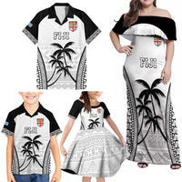 Custom Fiji Tapa Football Family Matching Off Shoulder Maxi Dress and Hawaiian Shirt Sporty Style LT05 - Polynesian Pride