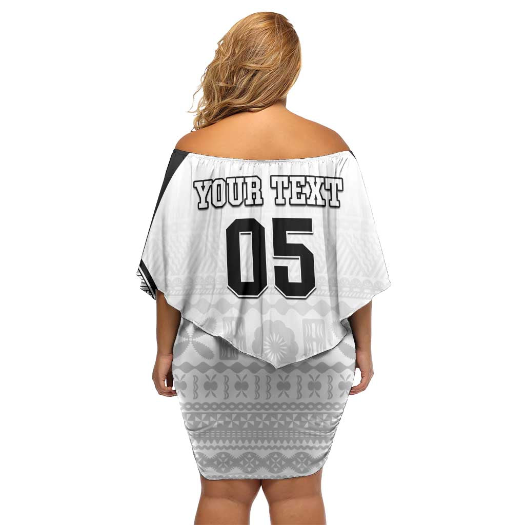 Custom Fiji Tapa Football Family Matching Off Shoulder Short Dress and Hawaiian Shirt Sporty Style LT05 - Polynesian Pride