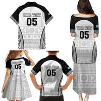 Custom Fiji Tapa Football Family Matching Puletasi and Hawaiian Shirt Sporty Style LT05 - Polynesian Pride
