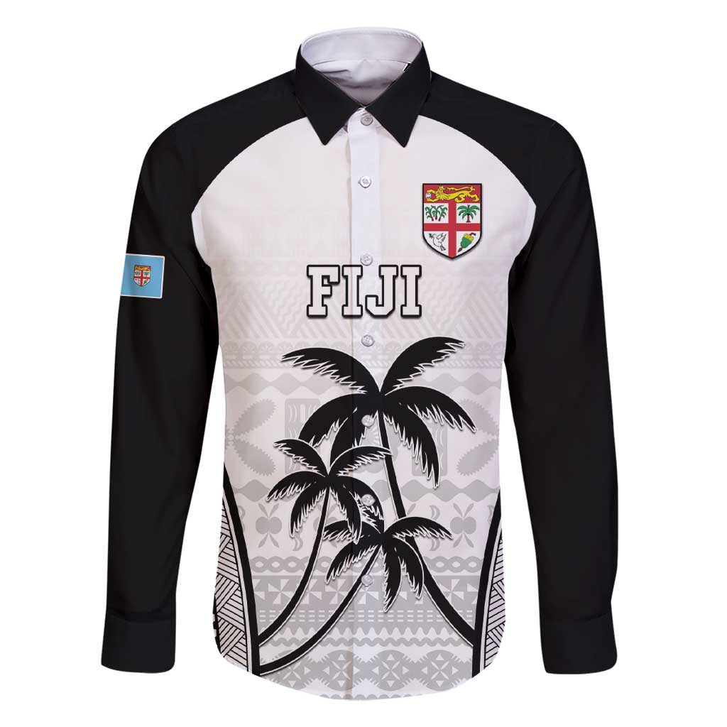 Custom Fiji Tapa Football Family Matching Short Sleeve Bodycon Dress and Hawaiian Shirt Sporty Style LT05 Dad's Shirt - Long Sleeve White - Polynesian Pride