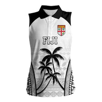 Custom Fiji Tapa Football Women Sleeveless Polo Shirt Sporty Style LT05 Female White - Polynesian Pride