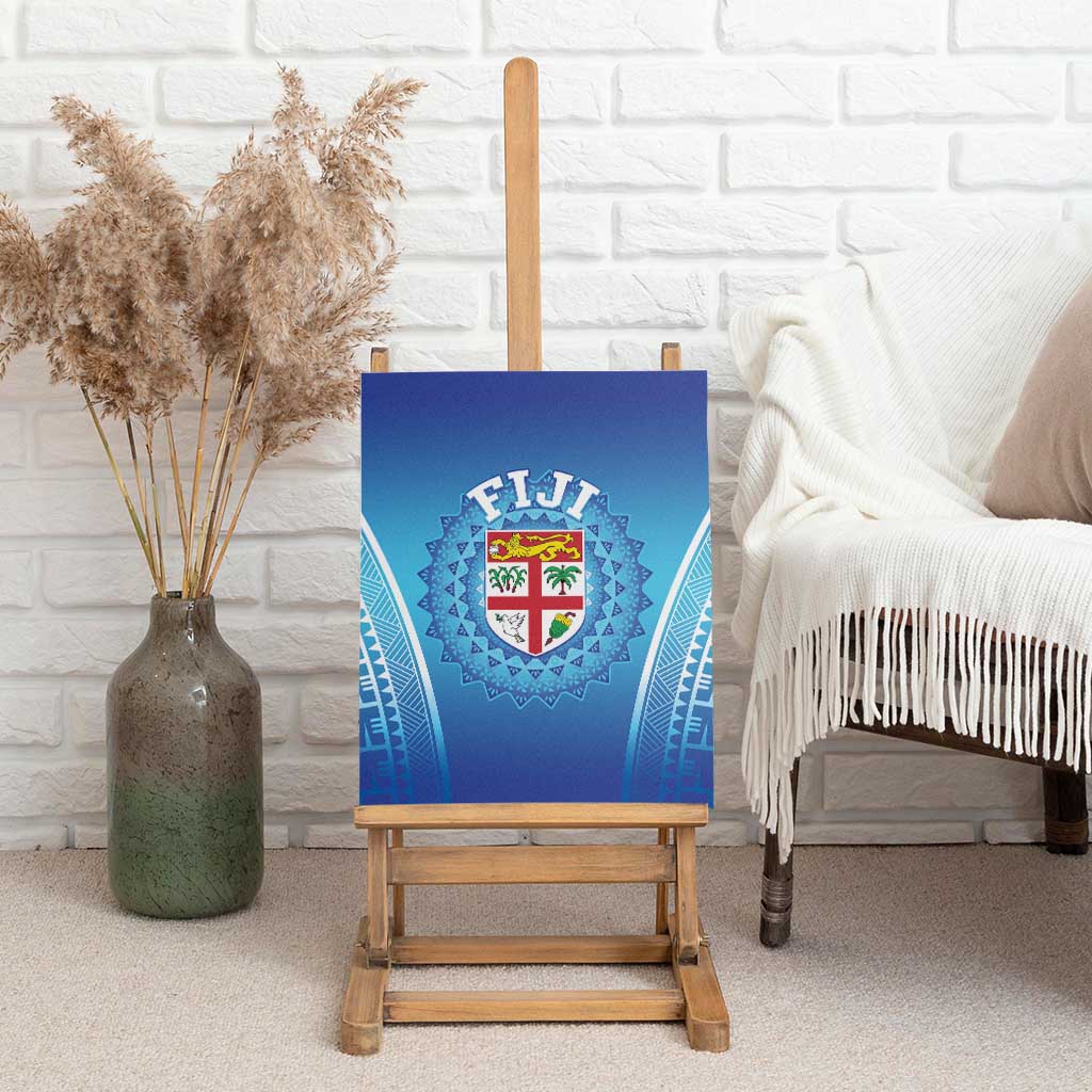 Fiji Football Canvas Wall Art Fijian Tapa Pattern