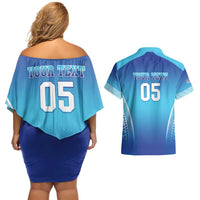 Custom Fiji Football Couples Matching Off Shoulder Short Dress and Hawaiian Shirt Fijian Tapa Pattern LT05 - Polynesian Pride