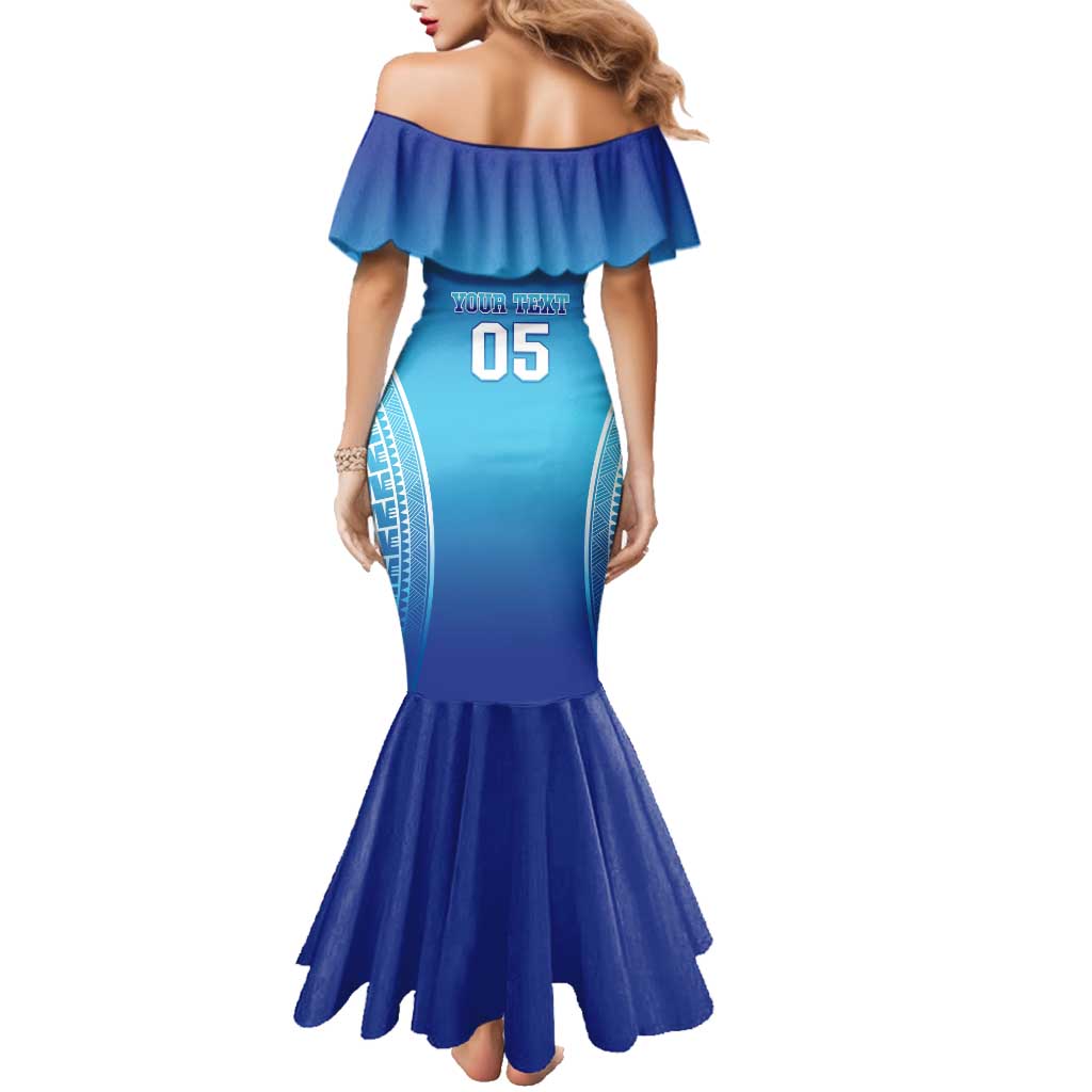 Custom Fiji Football Family Matching Mermaid Dress and Hawaiian Shirt Fijian Tapa Pattern LT05 - Polynesian Pride