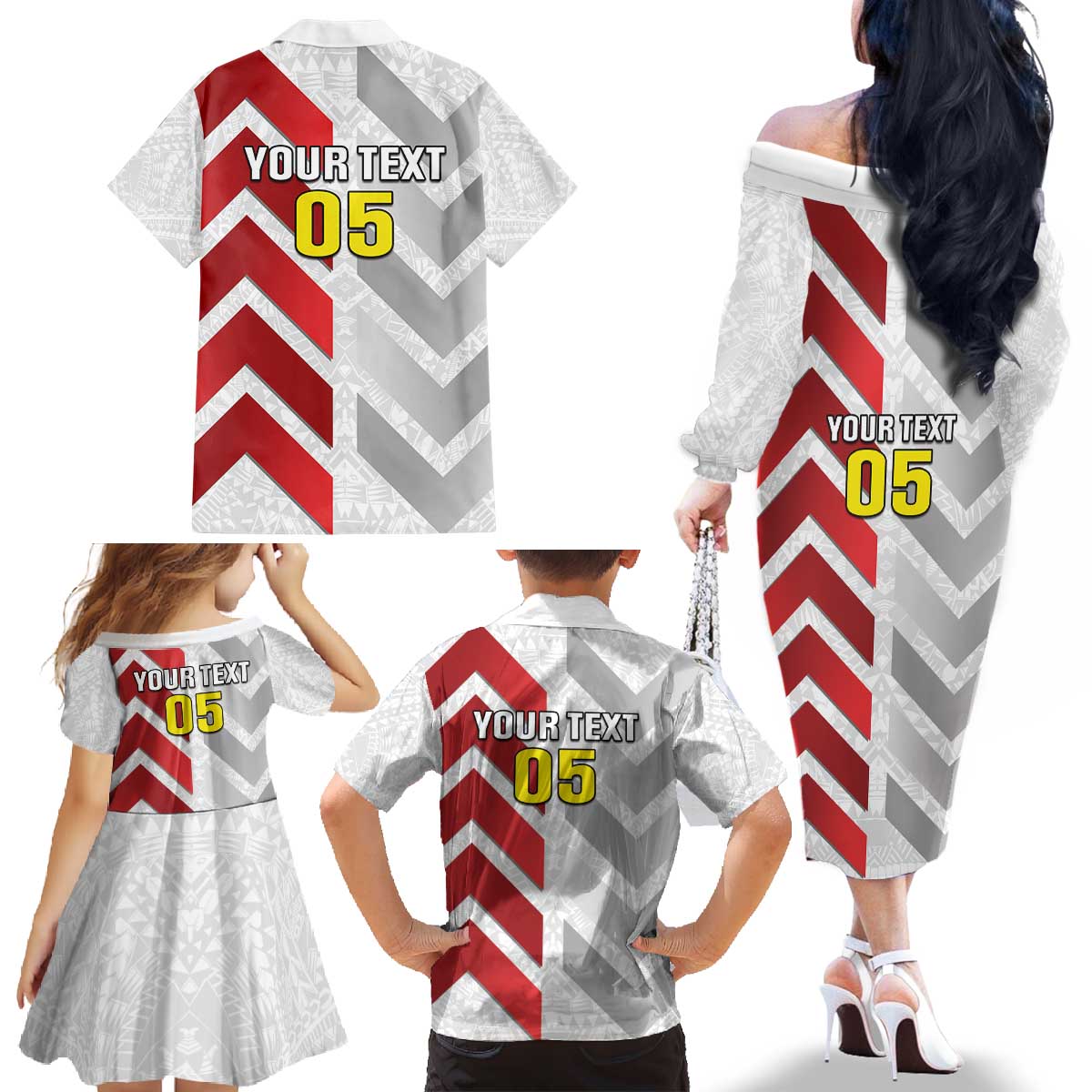 Custom New Caledonia Football Family Matching Off The Shoulder Long Sleeve Dress and Hawaiian Shirt Unique Style LT05 - Polynesian Pride
