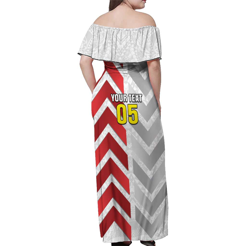 Custom New Caledonia Football Family Matching Off Shoulder Maxi Dress and Hawaiian Shirt Unique Style LT05 - Polynesian Pride