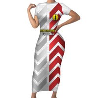 Custom New Caledonia Football Family Matching Short Sleeve Bodycon Dress and Hawaiian Shirt Unique Style LT05 Mom's Dress Red - Polynesian Pride