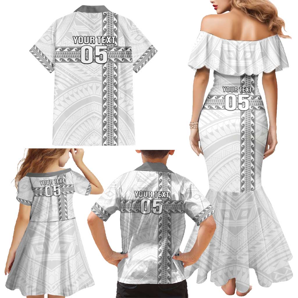 Custom New Caledonia Football Family Matching Mermaid Dress and Hawaiian Shirt Go The Kagus LT05 - Polynesian Pride