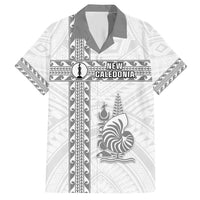 Custom New Caledonia Football Family Matching Short Sleeve Bodycon Dress and Hawaiian Shirt Go The Kagus LT05 Dad's Shirt - Short Sleeve White - Polynesian Pride