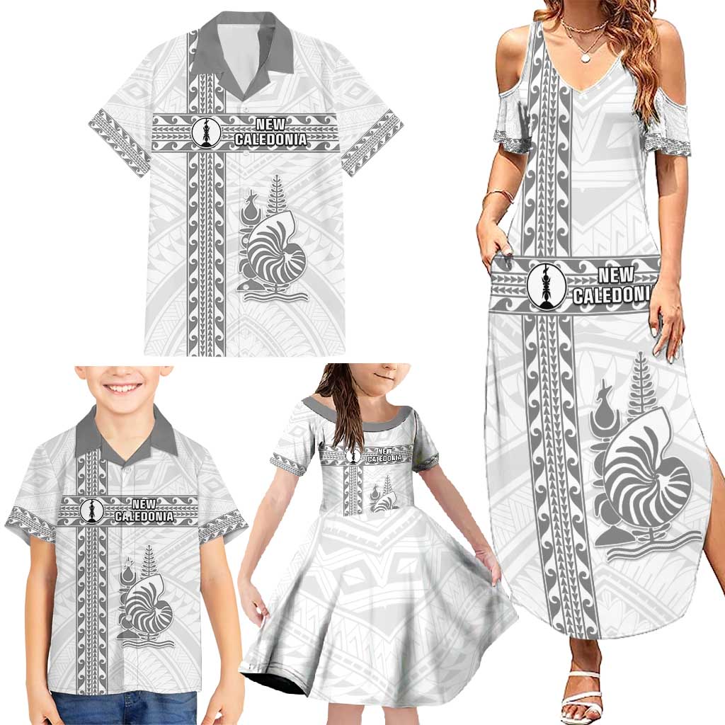 Custom New Caledonia Football Family Matching Summer Maxi Dress and Hawaiian Shirt Go The Kagus LT05 - Polynesian Pride