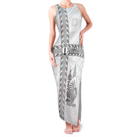 Custom New Caledonia Football Family Matching Tank Maxi Dress and Hawaiian Shirt Go The Kagus LT05 Mom's Dress White - Polynesian Pride