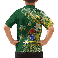 Cook Islands 15 Finest Family Matching Long Sleeve Bodycon Dress and Hawaiian Shirt Plumeria Polynesian Turtle LT05 - Polynesian Pride