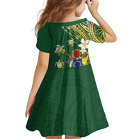 Cook Islands 15 Finest Family Matching Off Shoulder Short Dress and Hawaiian Shirt Plumeria Polynesian Turtle LT05 - Polynesian Pride