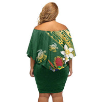 Cook Islands 15 Finest Family Matching Off Shoulder Short Dress and Hawaiian Shirt Plumeria Polynesian Turtle LT05 - Polynesian Pride