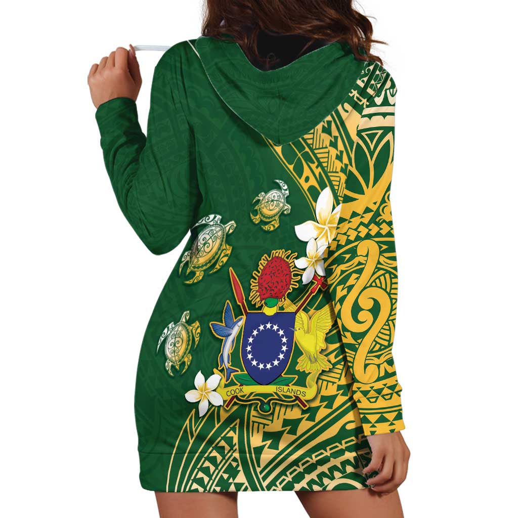 Cook Islands 15 Finest Hoodie Dress Plumeria Polynesian Turtle