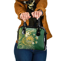 Cook Islands 15 Finest Shoulder Handbag Plumeria Polynesian Turtle
