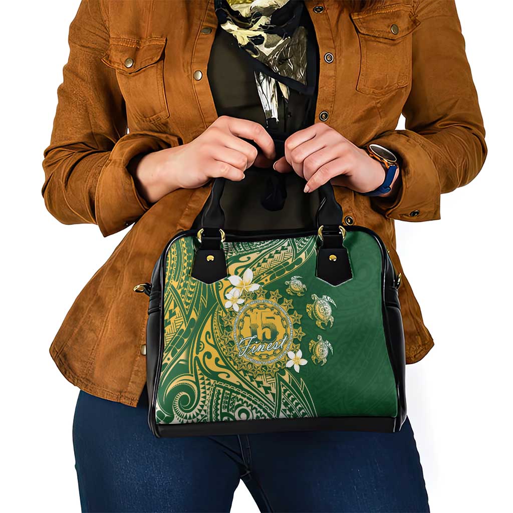 Cook Islands 15 Finest Shoulder Handbag Plumeria Polynesian Turtle