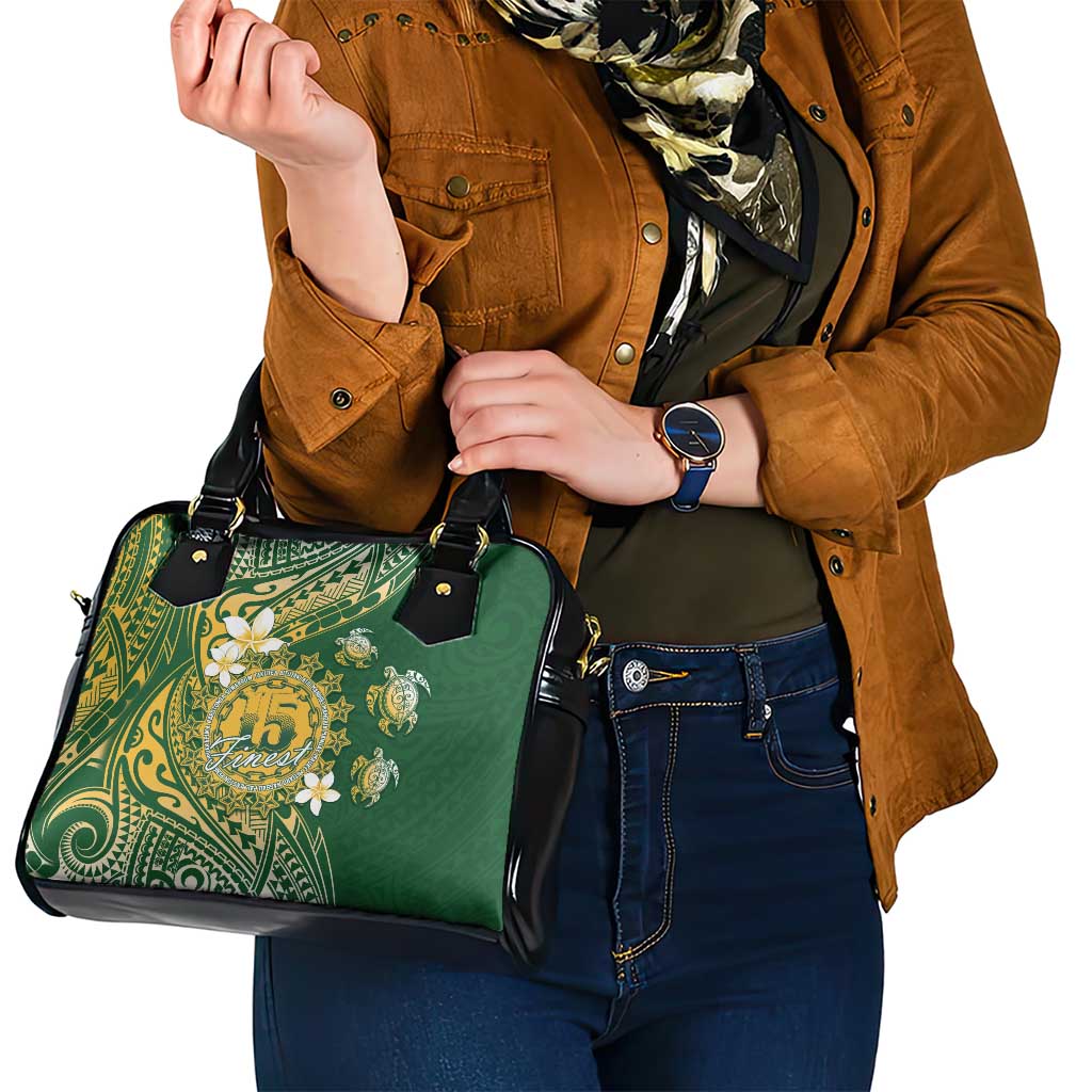 Cook Islands 15 Finest Shoulder Handbag Plumeria Polynesian Turtle