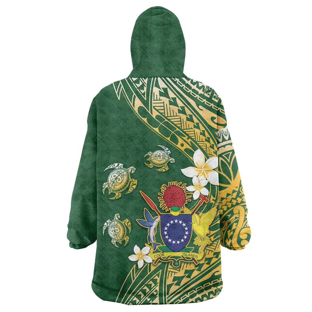 Cook Islands 15 Finest Wearable Blanket Hoodie Plumeria Polynesian Turtle LT05 - Polynesian Pride
