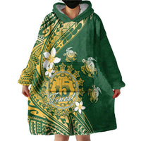 Cook Islands 15 Finest Wearable Blanket Hoodie Plumeria Polynesian Turtle LT05 - Polynesian Pride