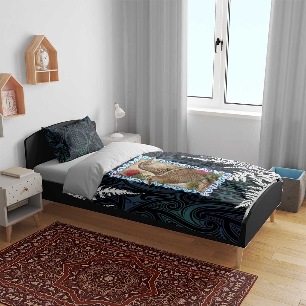 New Zealand Weka Bedding Set Maori Hen Koru Pattern - Polynesian Pride