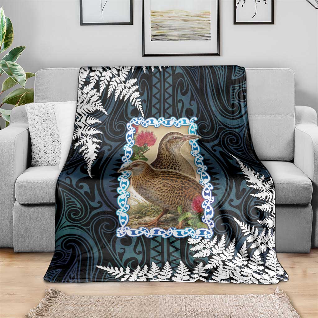 New Zealand Weka Blanket Maori Hen Koru Pattern - Polynesian Pride
