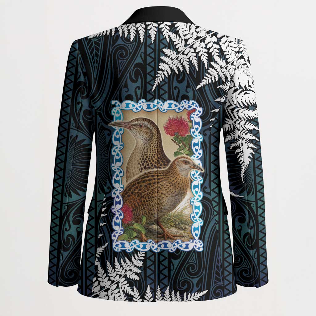 New Zealand Weka Blazer Maori Hen Koru Pattern - Polynesian Pride