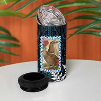 New Zealand Weka 4 in 1 Can Cooler Tumbler Maori Hen Koru Pattern - Polynesian Pride