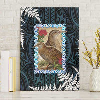 New Zealand Weka Canvas Wall Art Maori Hen Koru Pattern - Polynesian Pride