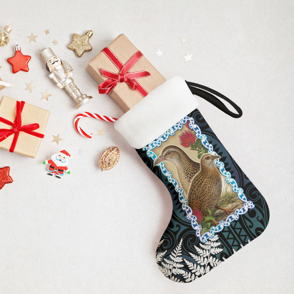 New Zealand Weka Christmas Stocking Maori Hen Koru Pattern LT05 - Polynesian Pride