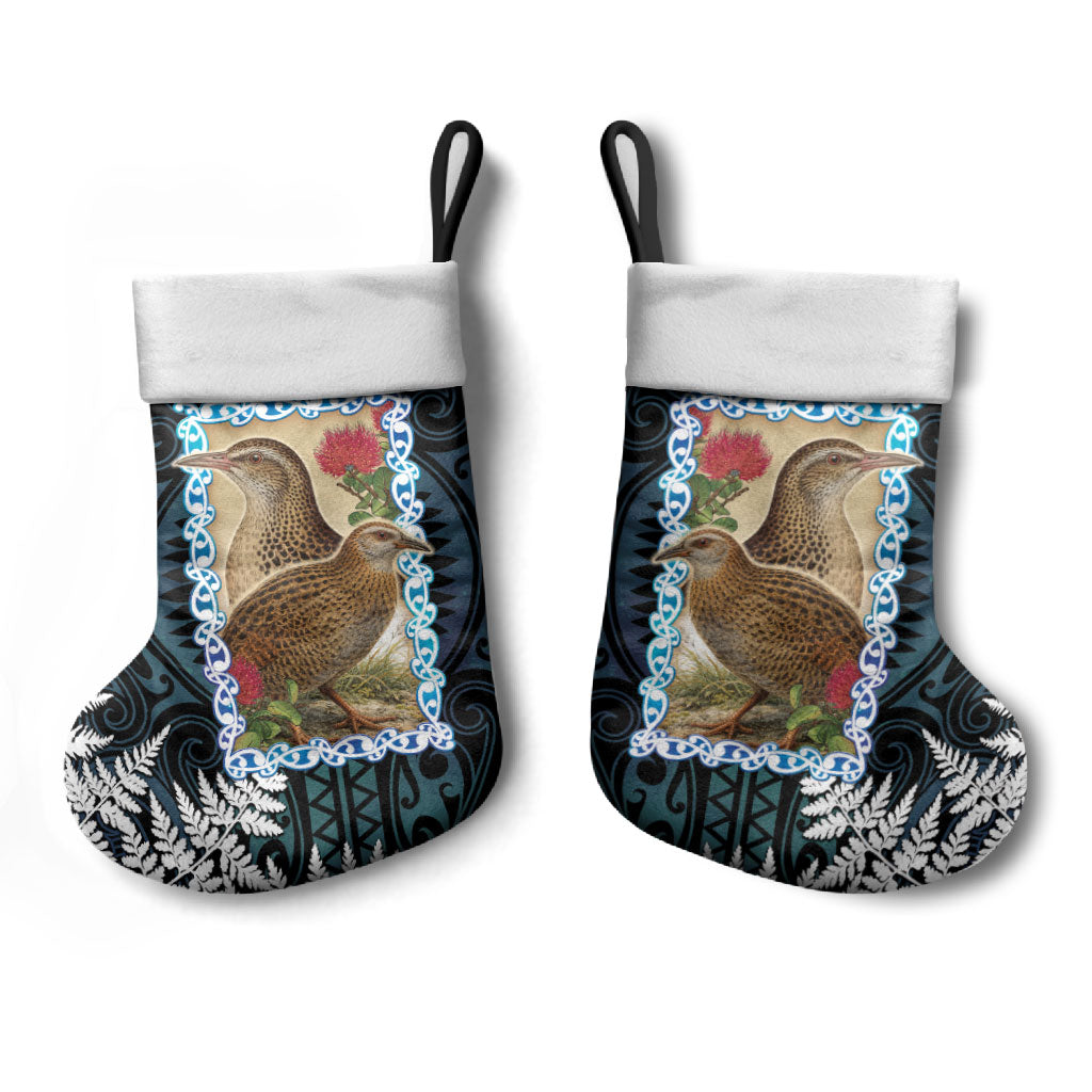 New Zealand Weka Christmas Stocking Maori Hen Koru Pattern LT05 - Polynesian Pride
