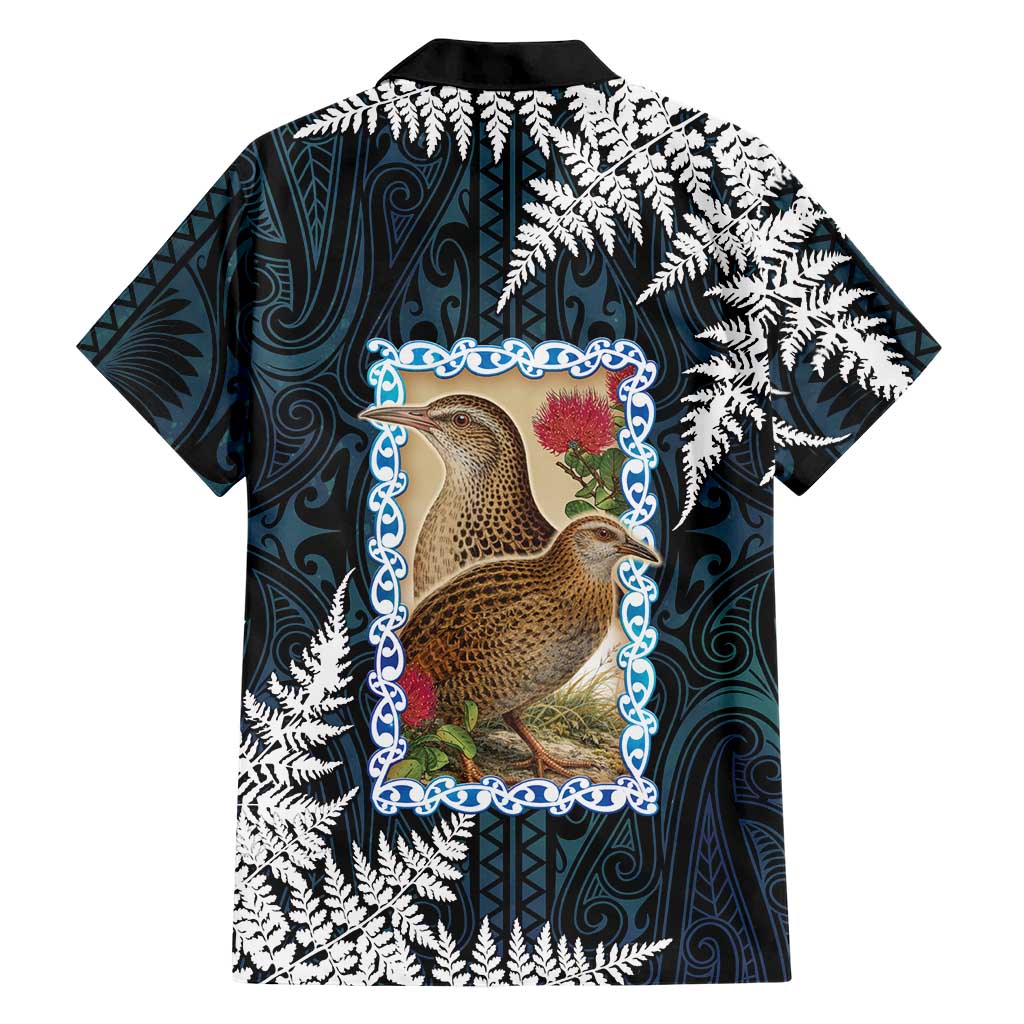 New Zealand Weka Family Matching Puletasi and Hawaiian Shirt Maori Hen Koru Pattern