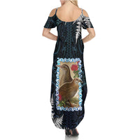 New Zealand Weka Family Matching Summer Maxi Dress and Hawaiian Shirt Maori Hen Koru Pattern LT05 - Polynesian Pride